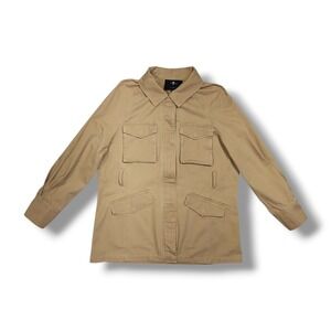7 For All Mankind Military Utility Full Zip Snap Buttons Brown Jacket Women's‎ M